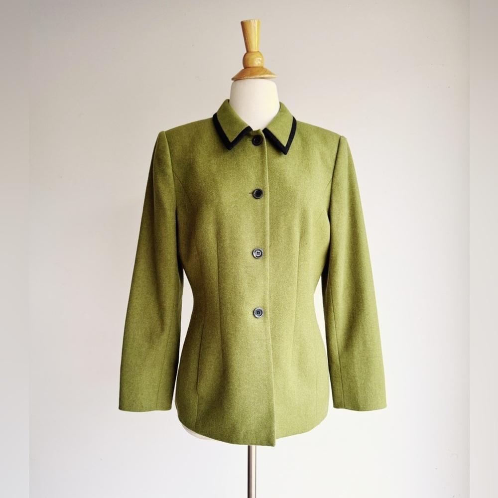 Vintage Kasper A.S.L. Wool Jacket | Princess Diana Green | Size 8